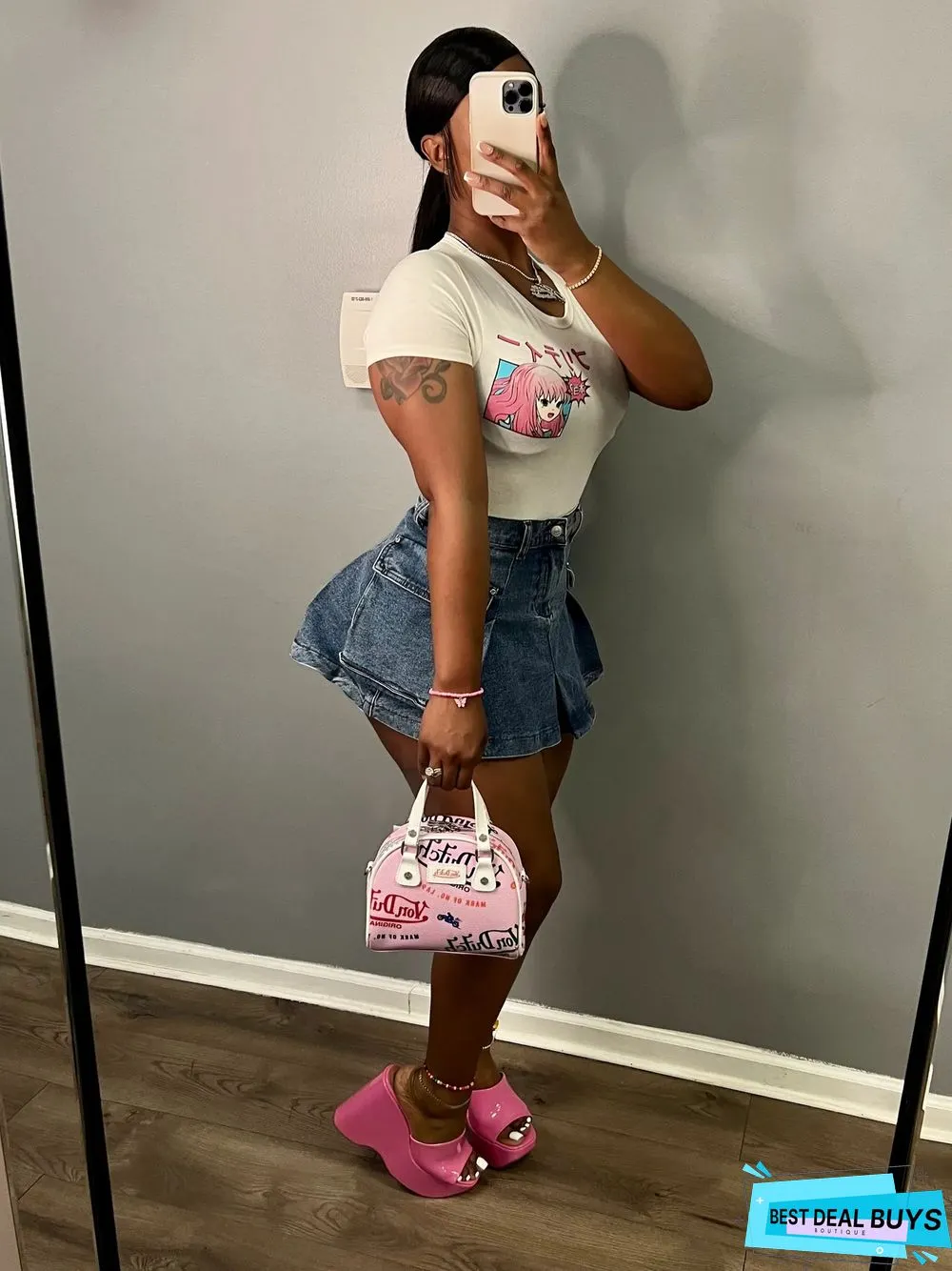 Sexy Fit Denim Mini Club Skirt