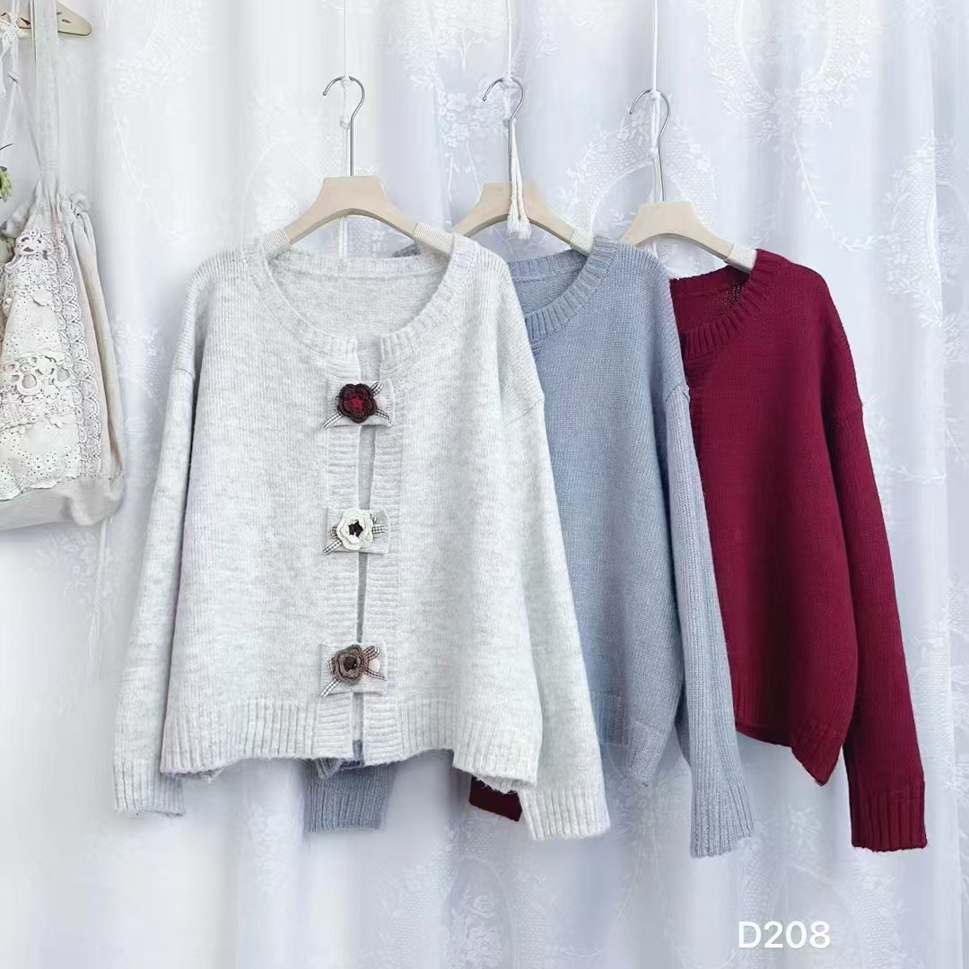Chicfifth Sweater Women Winter Long Sleeve High Quality Autumn Vintage Top Knitted Cardigan