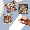 (US Only)6PCS DIY Xmas Diamond Art Greeting Cards Congratulations Cards & Gifts (Snowman)