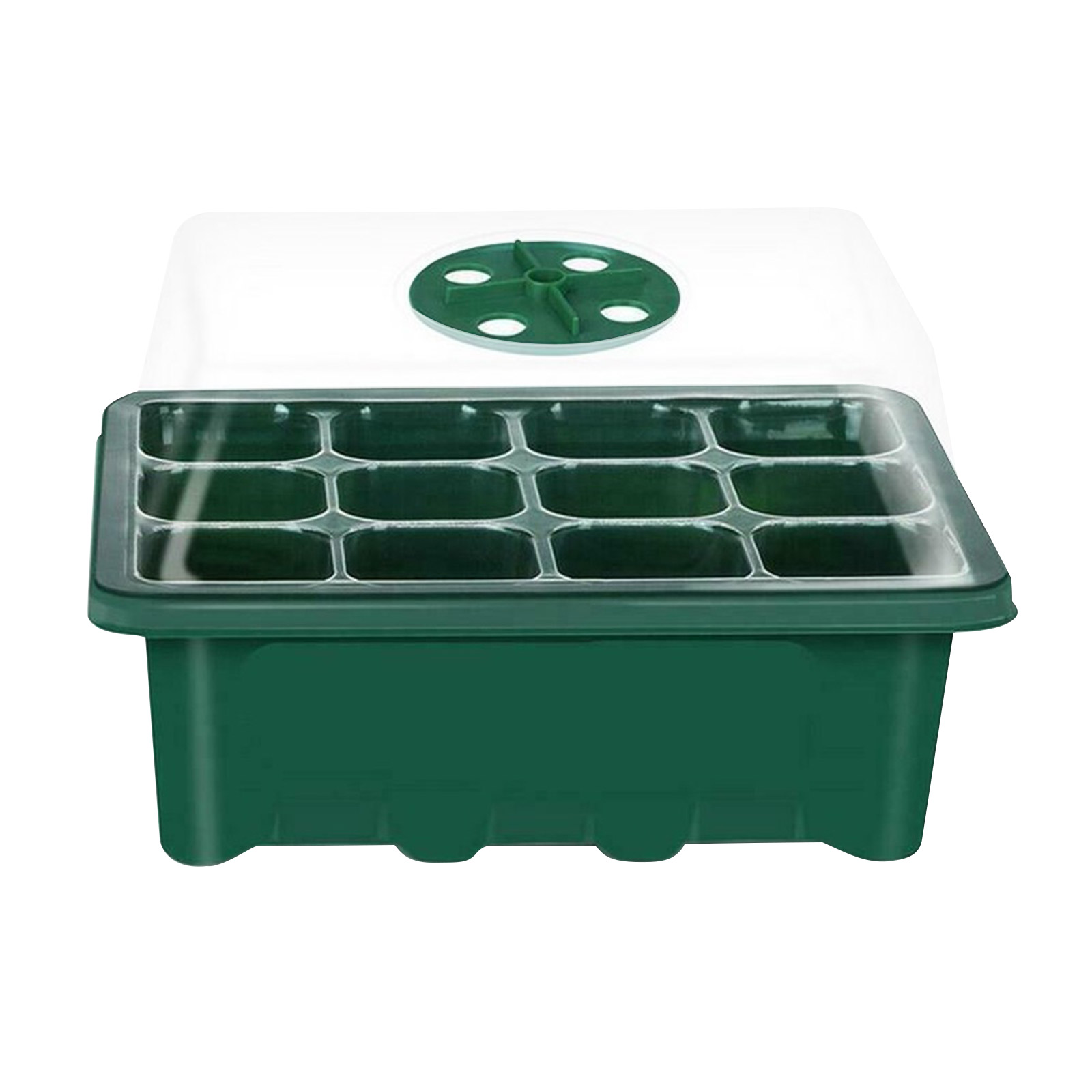 

12 Cells Seedling Starter Tray, Plant Grow Greenhouse, 1 Pack (Green, 501 Original