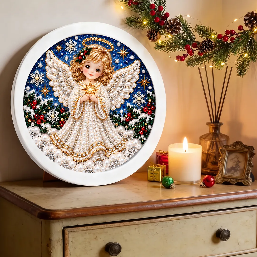 Framed Pearl Painting Kit Christmas Ornament Style 7.87x7.87in