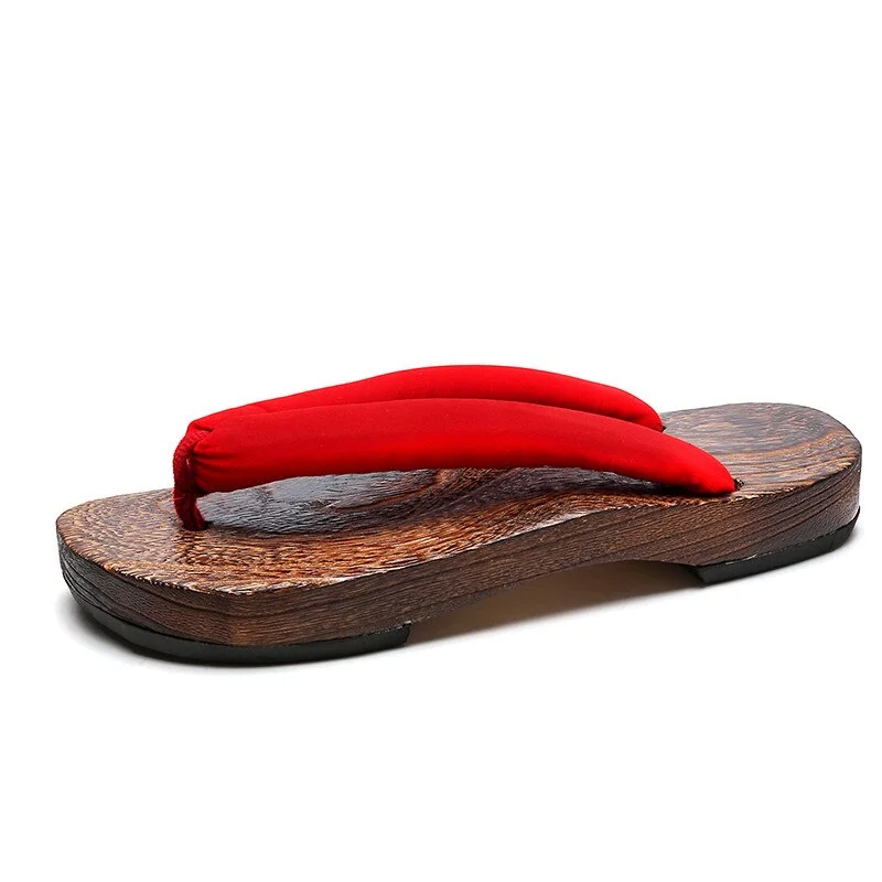 Clogs Men's Slippers Japanese Style Wooden Shoes Handmade Chinese Style Wooden Slippers Home Summer Sandals Flip Flops Women