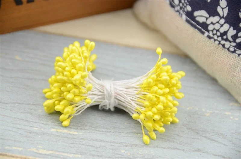 3mm 300pcs Double heads Mini Pearl Stamen Sugar Artificial Flower For Wedding Decoration DIY Scrapbooking Wreath Fake Flowers