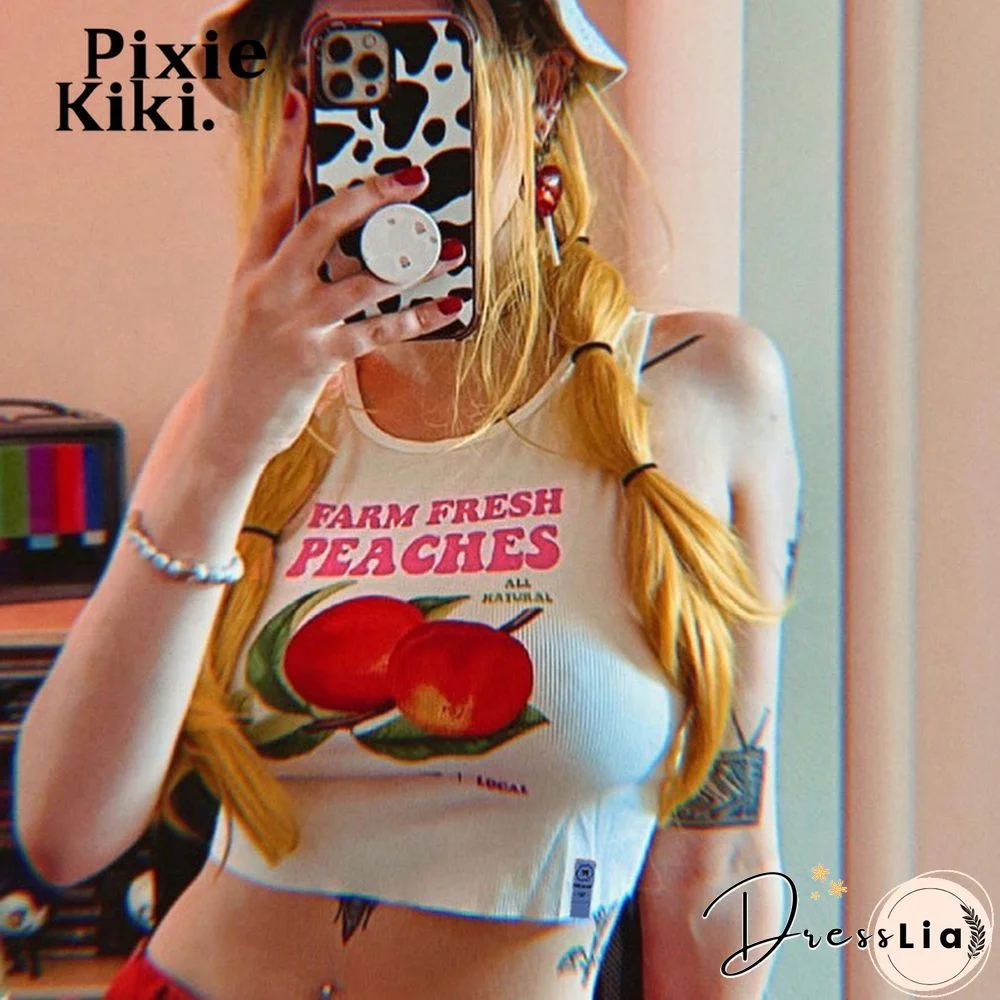 Y2K Style Tops Cute Outfits For Women Summer Clothes Sexy Letter Cartoon Printed Rib Crop Tank Top E Girl P98 Bz10