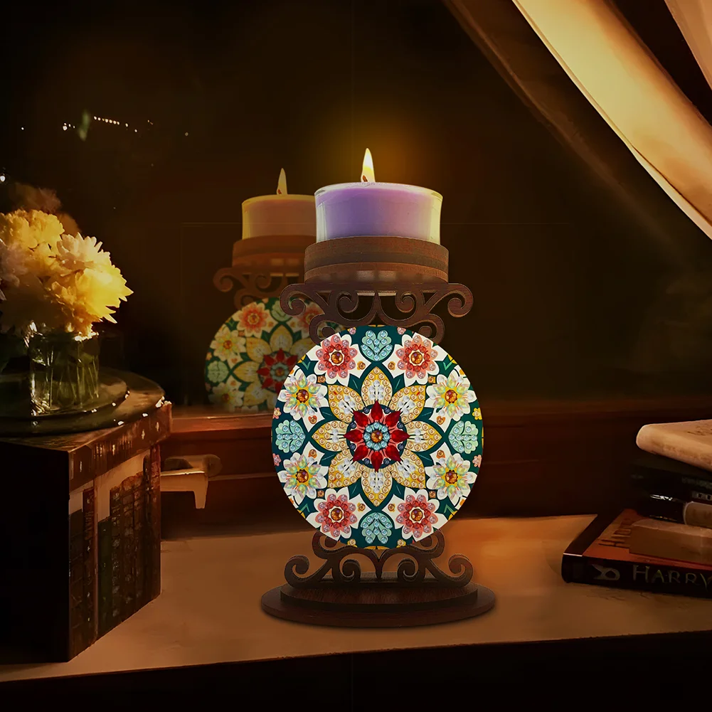 Flower Desktop Diamond Painting Candle Holder Aromatherapy Candle Holder