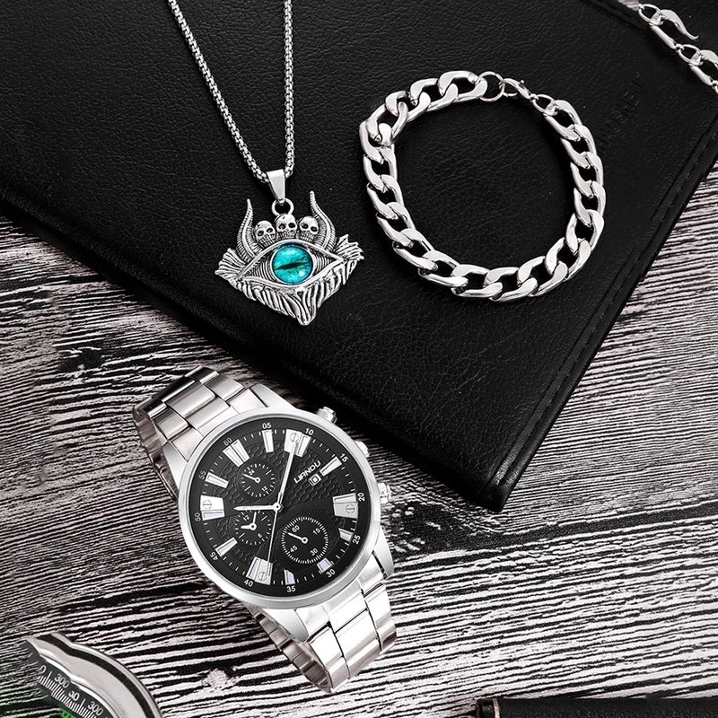 Casual Geometric Buckle Quartz Men’s Watches