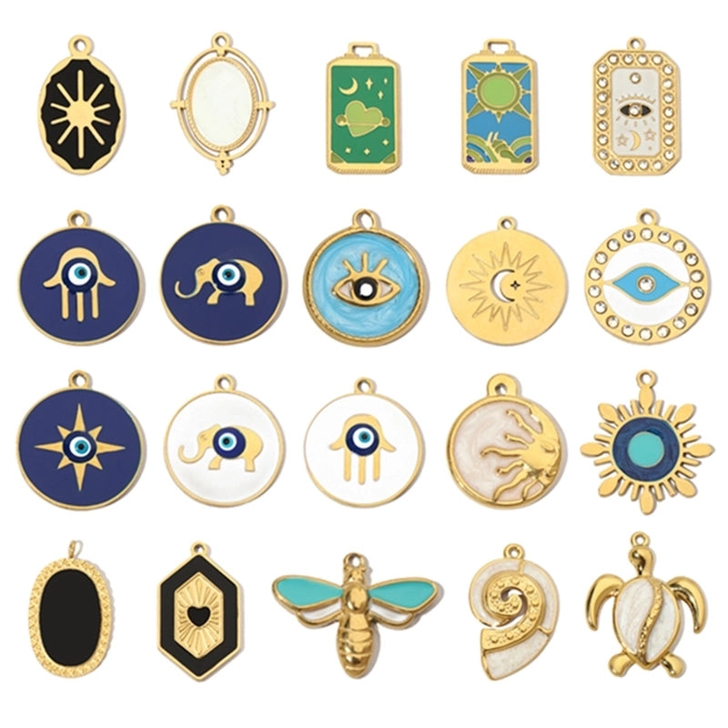 3 PCS/Package 18 * 20mm 18 * 22mm 304 Stainless Steel Geometric Heart Shape Jewelry Accessories Pendant