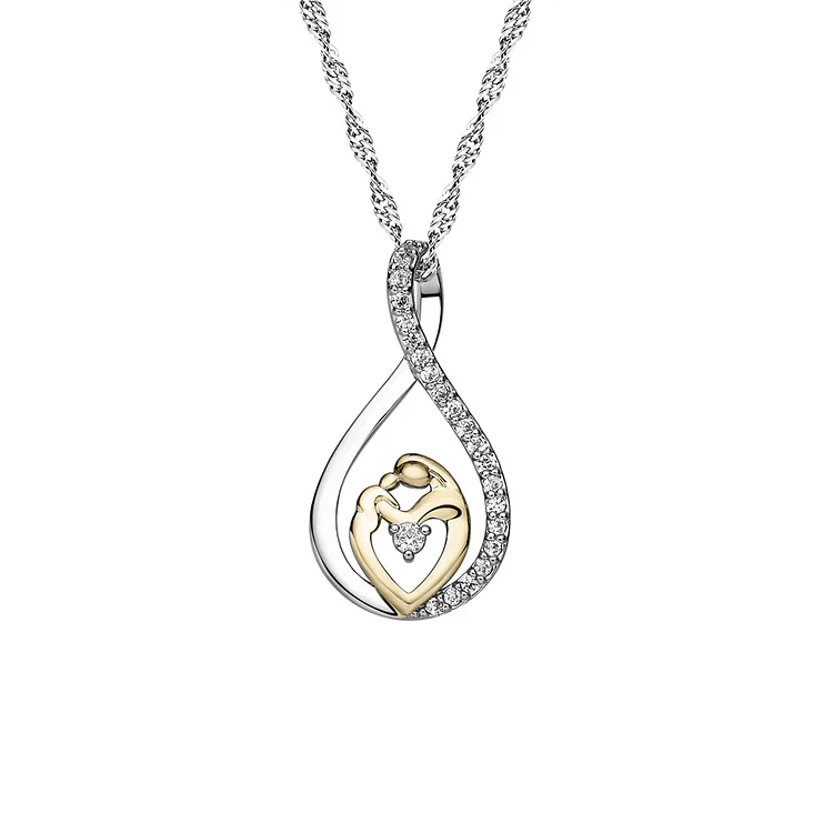 Mother and Child Necklace Teardrop Pandent Gifts for Mother