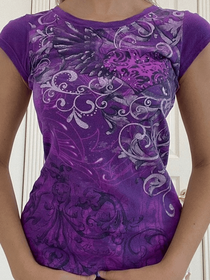 Brownm Vintage Floral Baby Tee