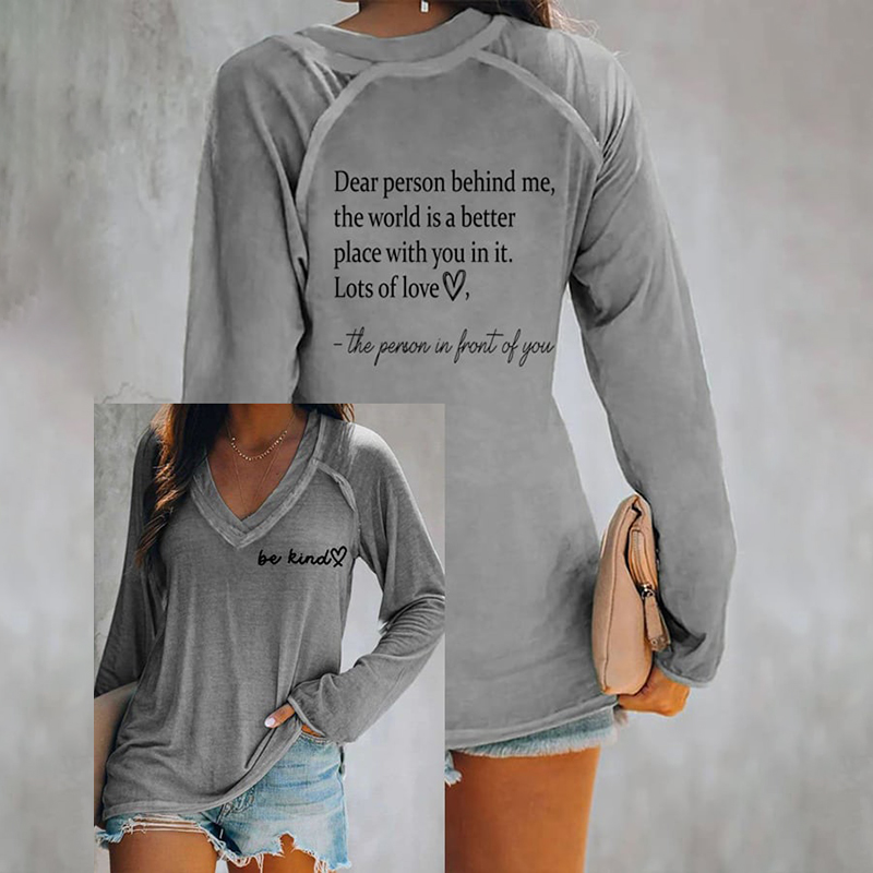 Comstylish Women's Be Kind The World Is A Better Place With You In It Print Casual T-Shirt