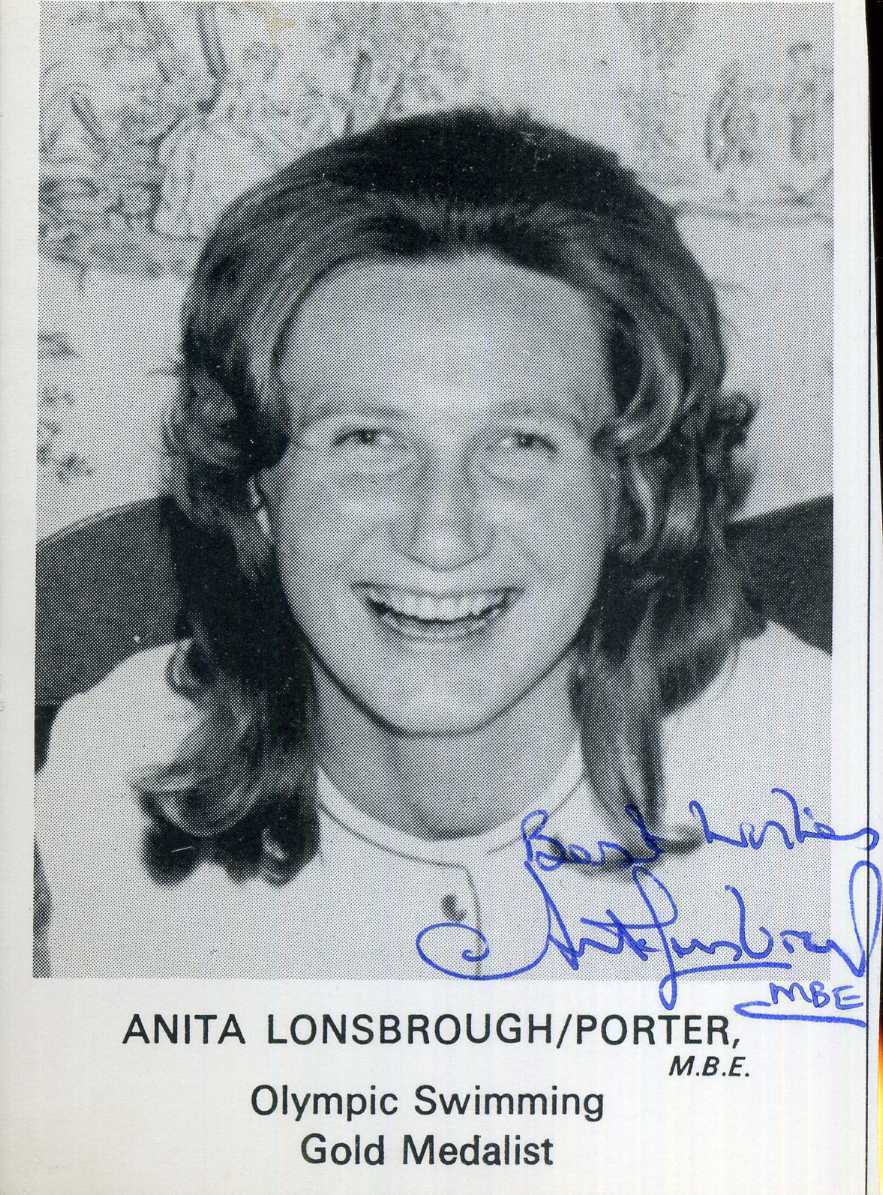 ANITA LONSBROUGH Signed Photo Poster paintinggraph - Olympics 200m Swimming Champion - preprint