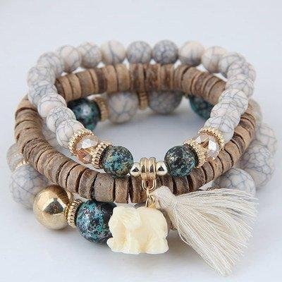 Alloy Vintage Boho Beads Tassel Bracelets