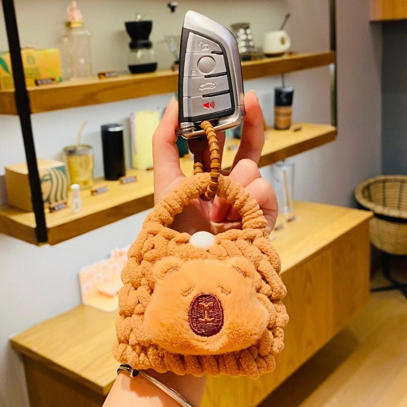 Cartoon Style Bear Plush Unisex Bag Pendant Keychain