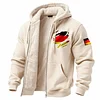 Men's Vintage German Flag Fleece Pocket Full Zip Long Sleeve Hoodie Jacket by Inlyline