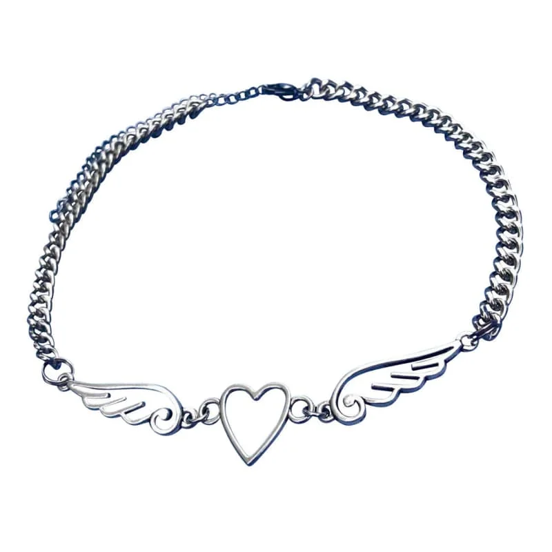 Angel Wings Heart Chain Necklace