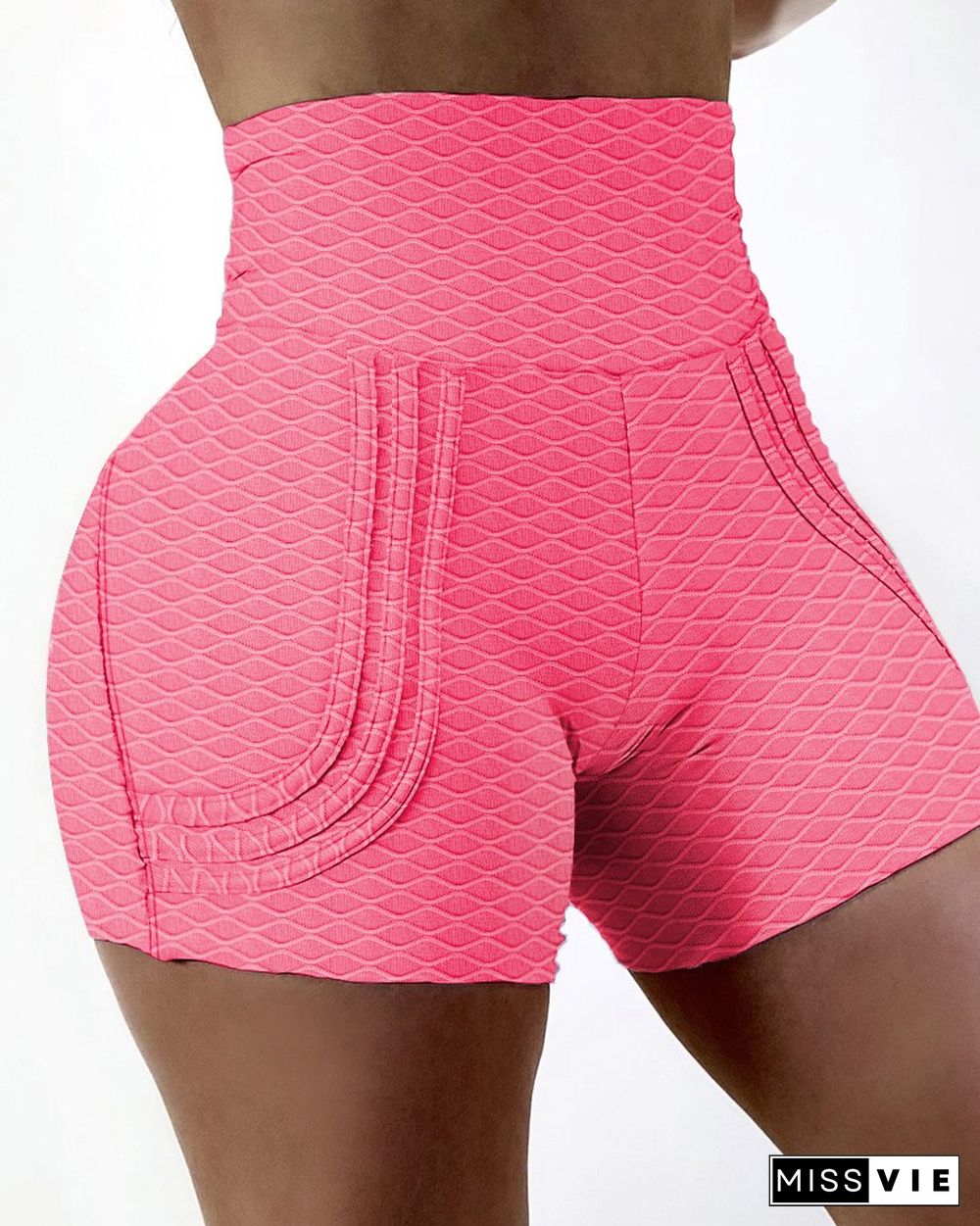 High Waist Ruched Tummy Control Sporty Shorts