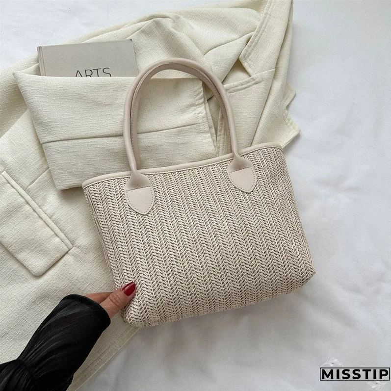 Women Summer Woven Shoulder Tote Bag Tote Bag