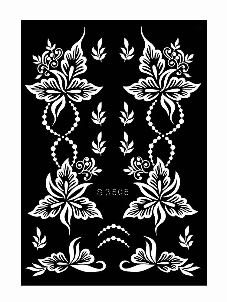 Sdrawing Drawing Henna Template for Hand Henna Tattoo Stencil Flower Tattoo Design for Women Wedding Festival Party Tatoo Tools