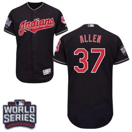 indians #37 Cody Allen Navy Blue Flexbase Authentic Collection 2016 World Series Bound Stitched MLB Jersey
