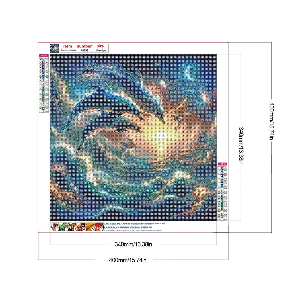 Diamond Painting - Full Round Drill - Dolphin(Canvas|40*40cm)