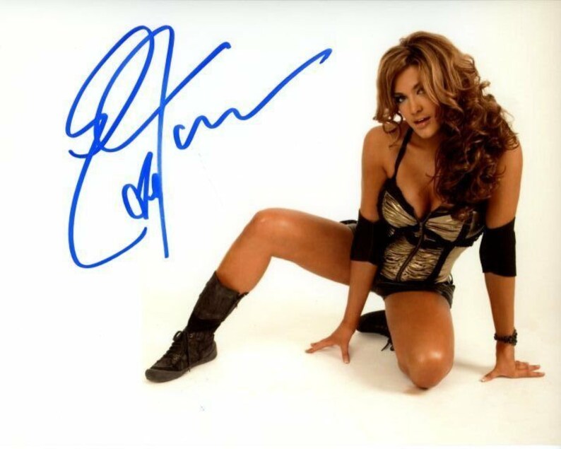 Eve torres signed autographed wwe wrestling Photo Poster painting