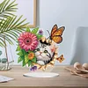 (US Only)2D Flat Flower Cat DIY Desktop Diamond Art Kits Double-Sided Bedroom Table Decor