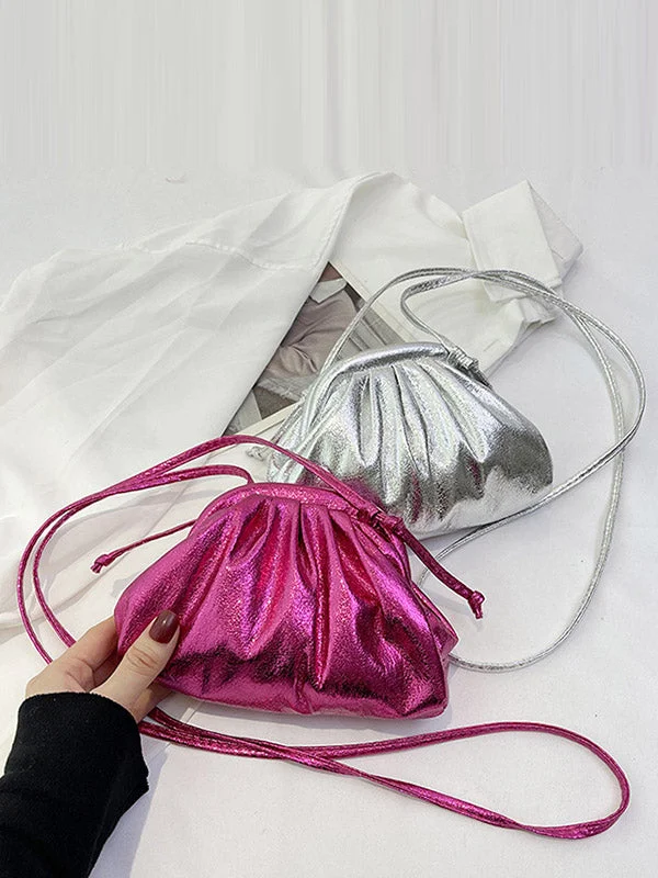 Shiny One-shoulder Diagonal Handbag
