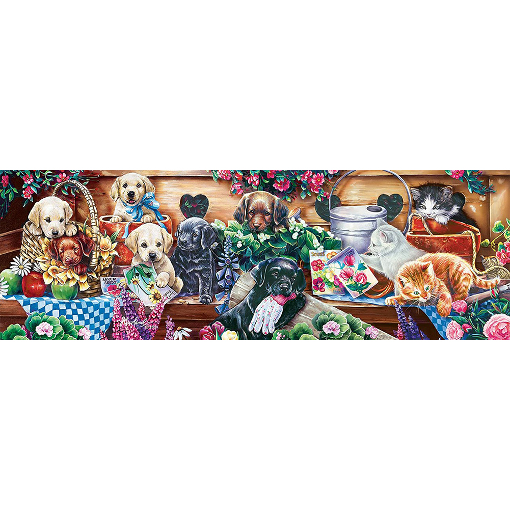 

Cat Dog Park - Round Drill Diamond Painting - 90*30CM (Big Size), 501 Original