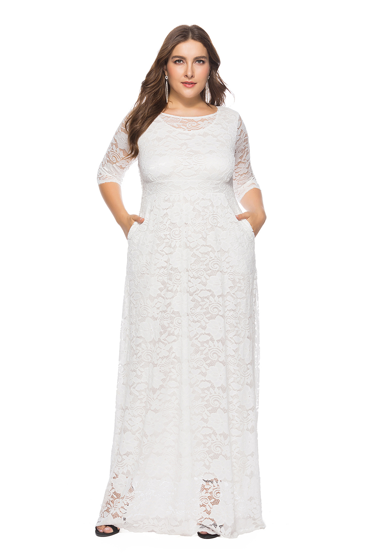  thdmladies Plus Size Lace Maxi Dress thedmladies