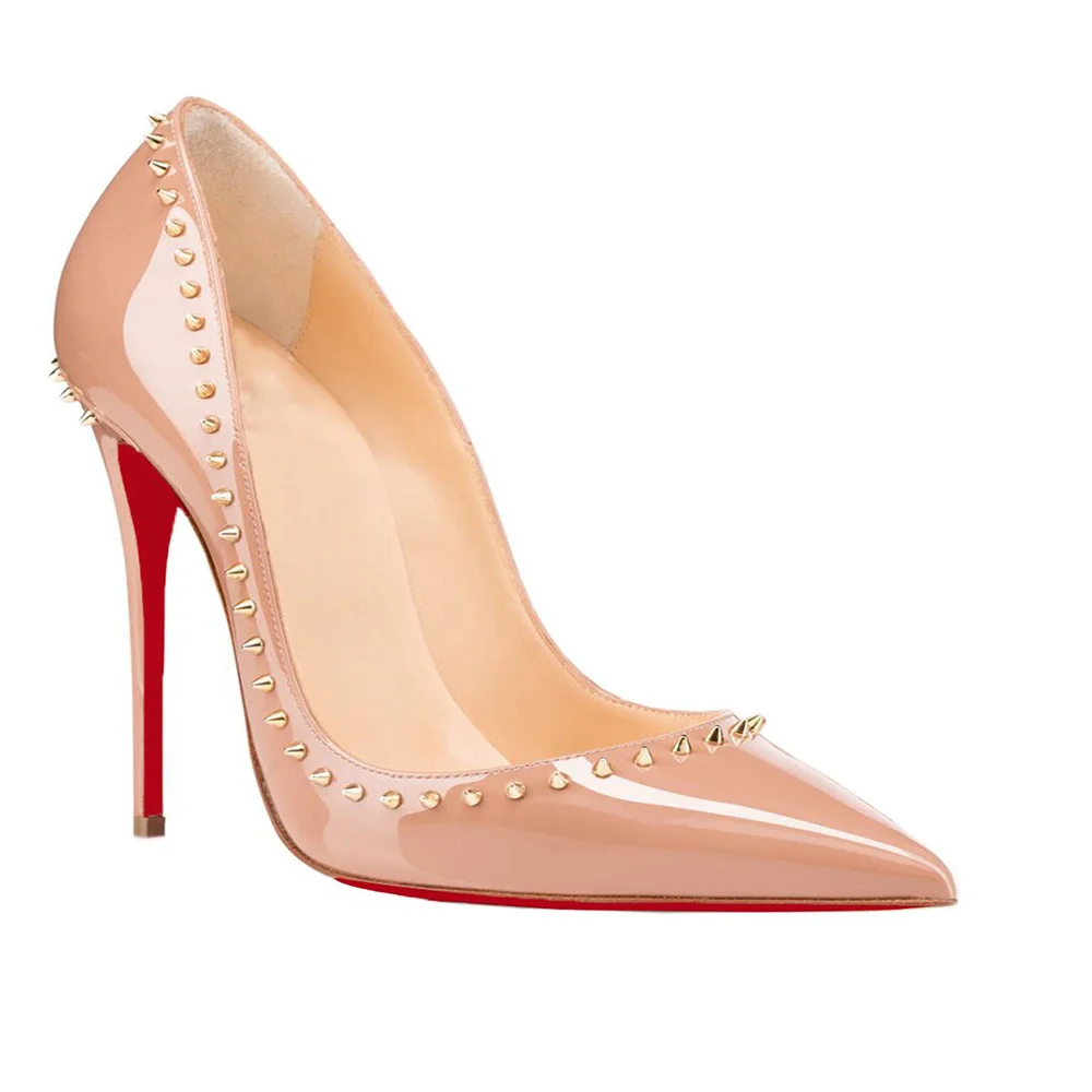 Red Bottom Women's High Heels Party Stiletto Pumps Closed Pointed Toe-MERUMOTE