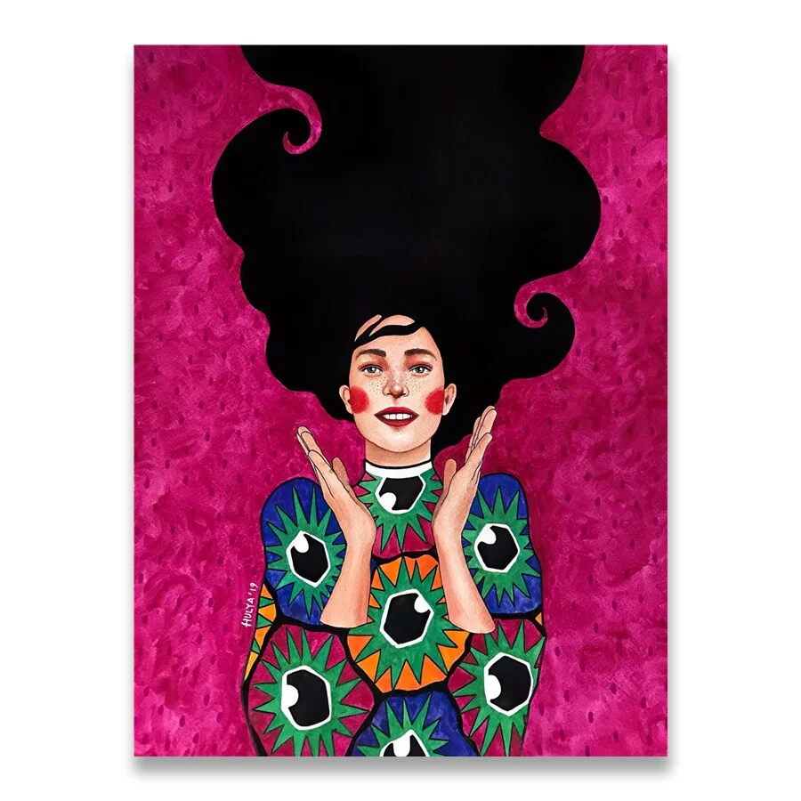 Abstract Colorful Girl Wall Art Canvas Painting Nordic Poster Flower Hair Cuadros Wall Pictures For Living Room Vintage Unframed