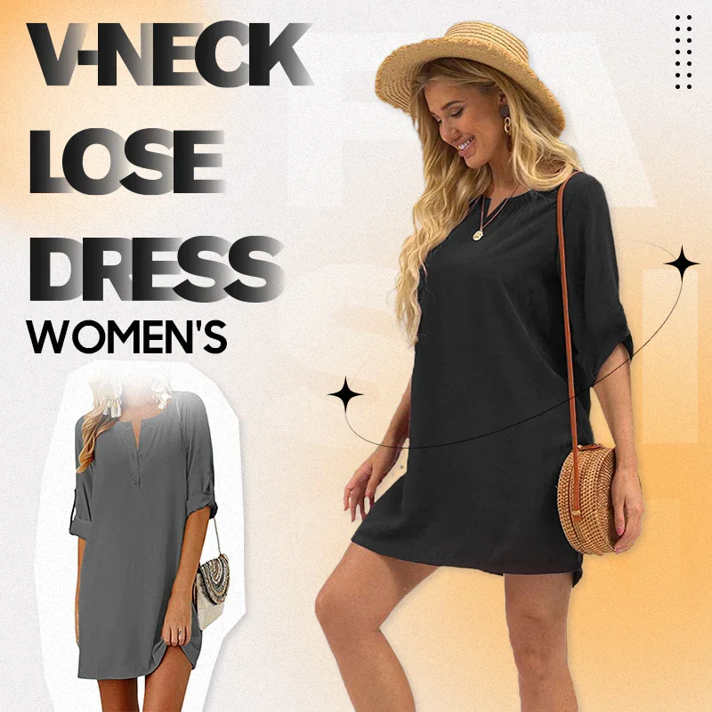 Women's V-neck Fashion & Lose Dress