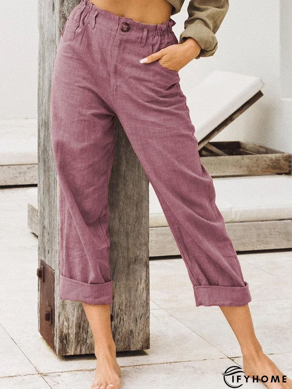 Casual Cotton Plain Linen Pants | IFYHOME