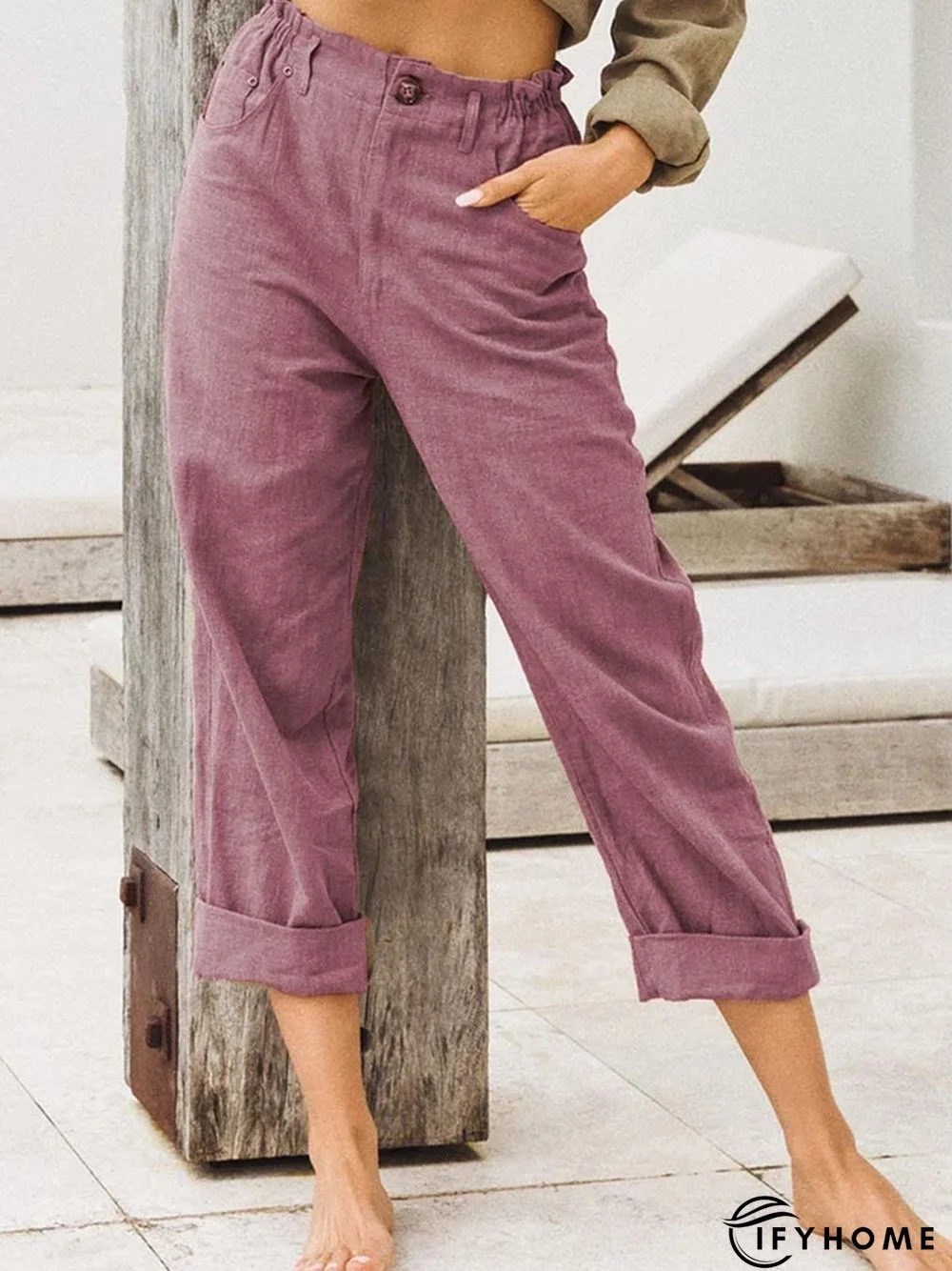 Casual Cotton Plain Linen Pants | IFYHOME