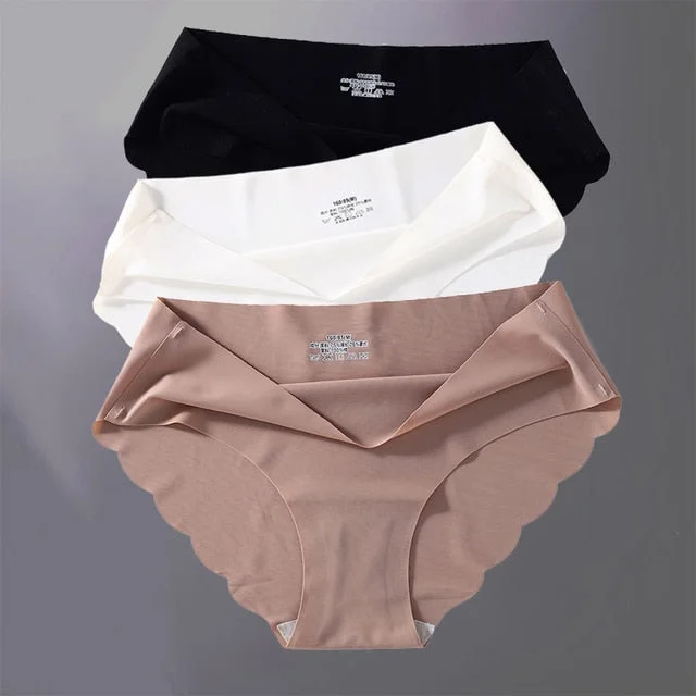 3PCS/Set Women Panties Sexy Seamless Underwear Pantys Lingerie for Female Underpants Soft Solid Color Low-Rise Briefs Intimates