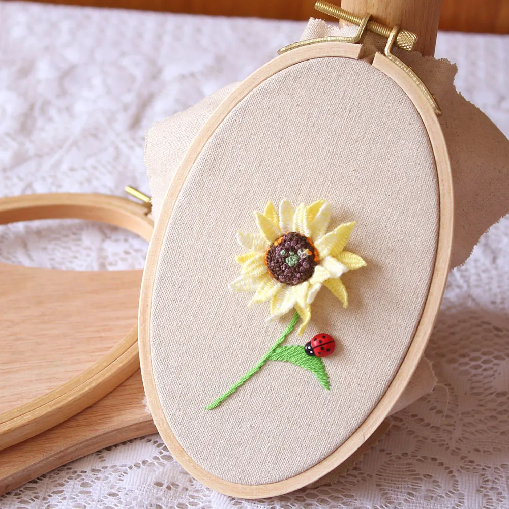 DIY Wooden Cross Stitch Frame Needlework Hoop Ring Hand Embroidery Tool