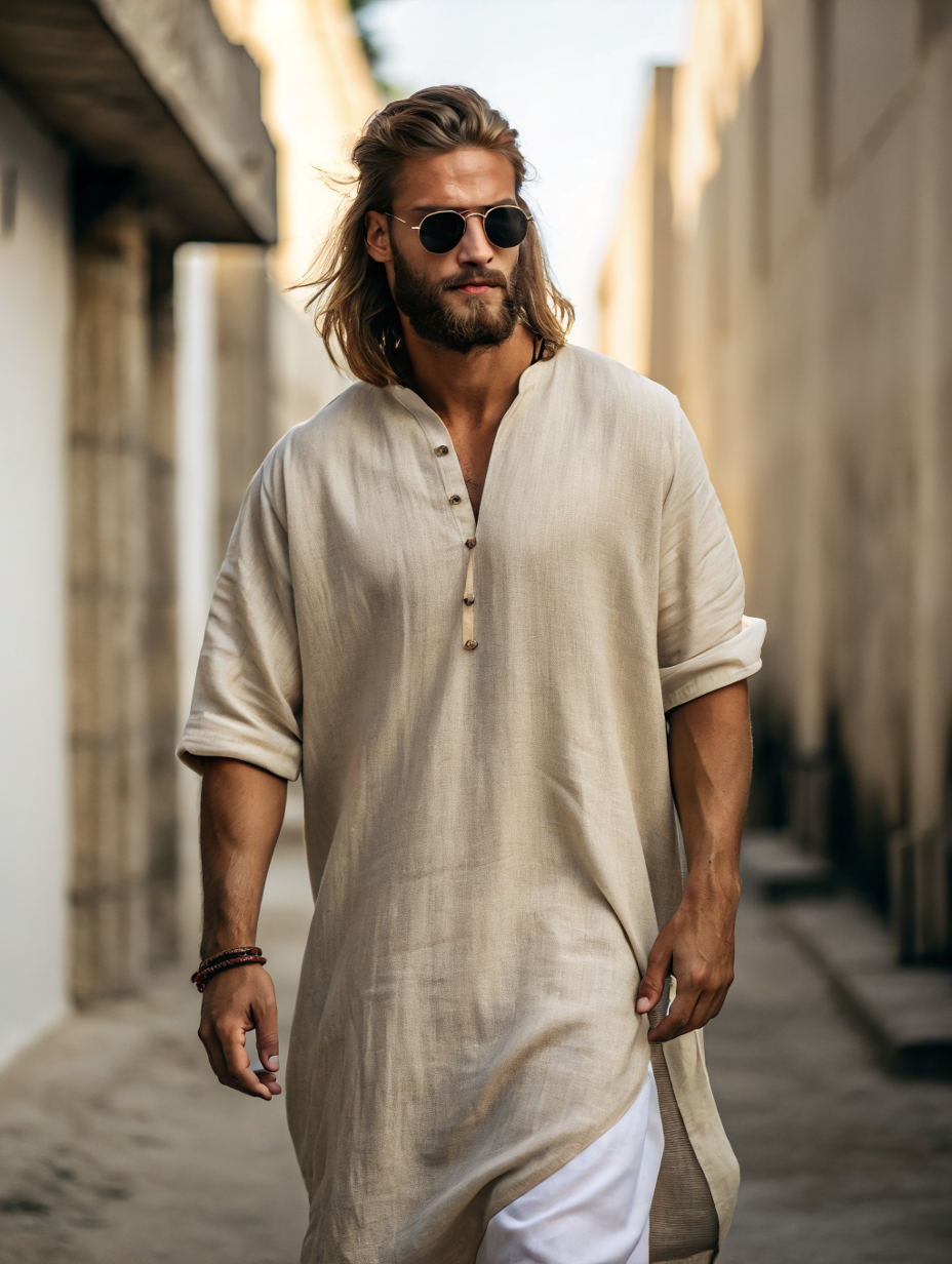 Men's Comfortable Linen Kaftan