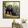 Black Bear Mother Son-Paint by Numbers Acrylic Painting 40*40CM