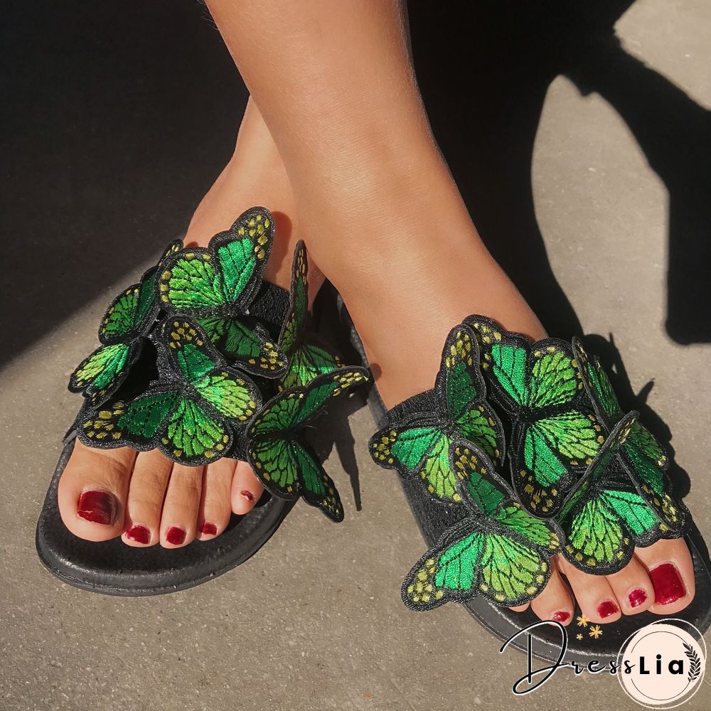 Chic Butterfly Decorated Slipper