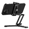 NEEWER Aka Mobile Phone Clamp Tripod Multi-Function Folding Mobile Phone Clamp Telescopic Adjustment Portable Pan-Tilt Clamp Horizontal and Vertical Shooting Mobile Phone Bracket Cold Shoe Expansion Microphone Fill Light Accessories