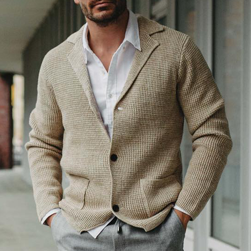 Men's Lapel Collar Casual Wool Jacket