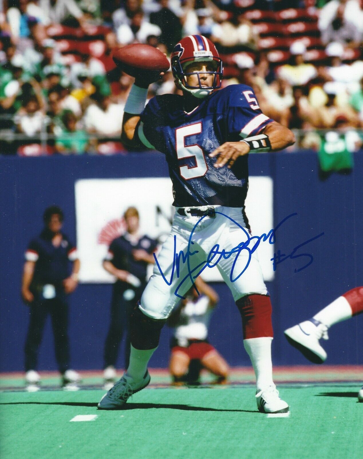 Autographed VINCE FERRAGAMO Buffalo Bills 8x10 Photo Poster painting - w/COA