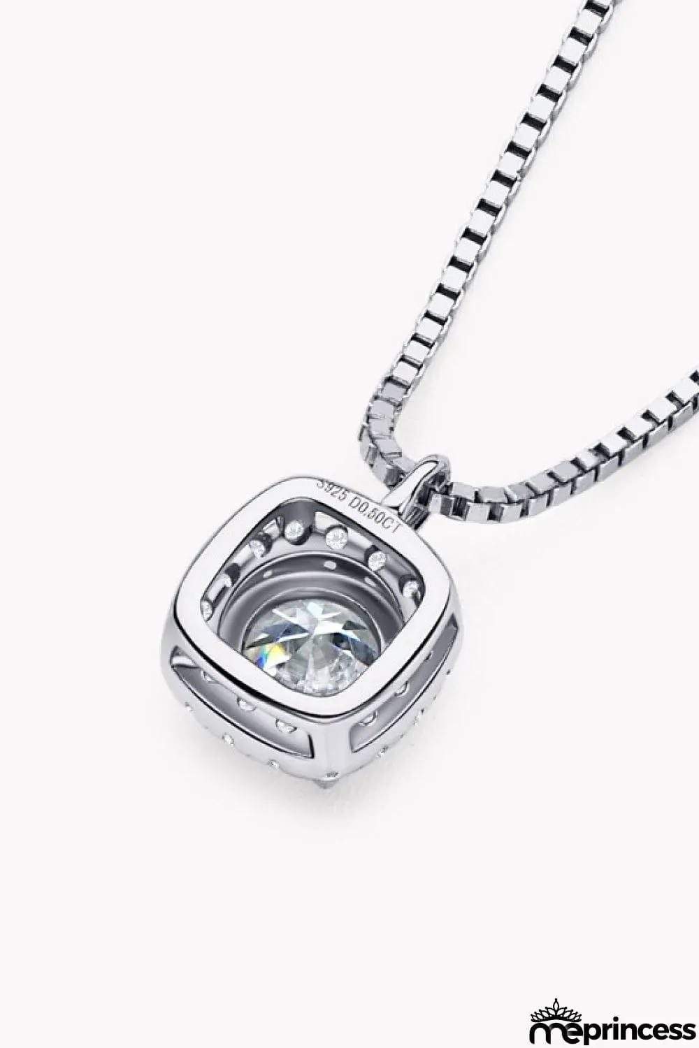Moissanite Pendant Platinum-Plated Necklace