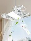 Screw in Ceiling Fan with Light with 3 Adjustable Color Modes Drone Inspired Led Ceiling Fan Light with Extension Rod & Remote Control for Bedroom Living Room Office