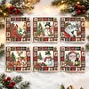 6pcs Plaid Vintage DIY Diamond Painting Cards Art 15x15cm for Adults