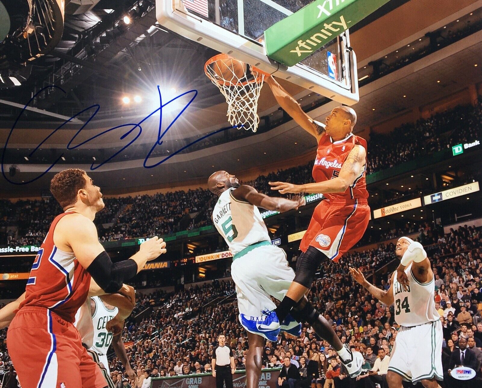 Caron Butler Signed 16x20 Photo Poster painting vs Kevin Garnett PSA 4A99737