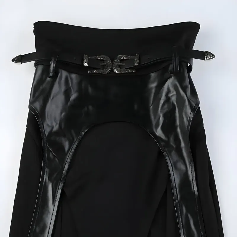 Brownm Double Slit Maxi Skirt