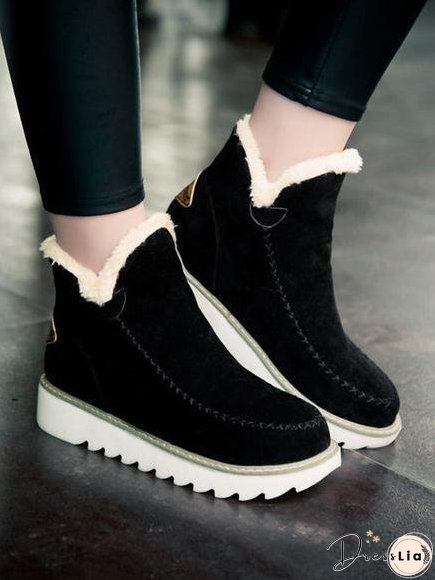 Casual Winter Solid Color Warm Snow Boots Shoes