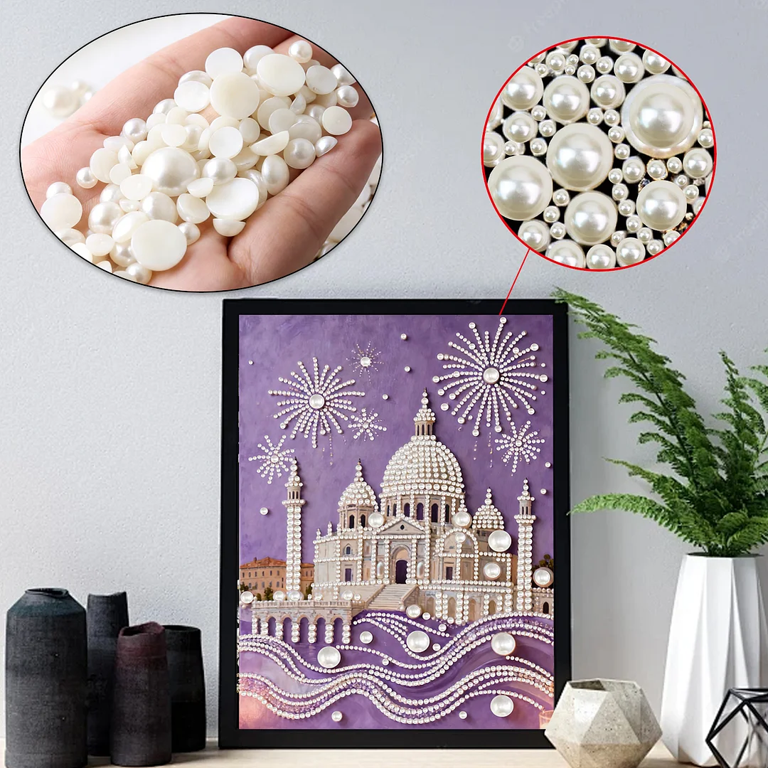 Building DIY Pearl Painting Art Kits Pearl Gem Paintings Picture Arts Craft 30x40cm for Adults Beginners Home Wall Decor No Frame