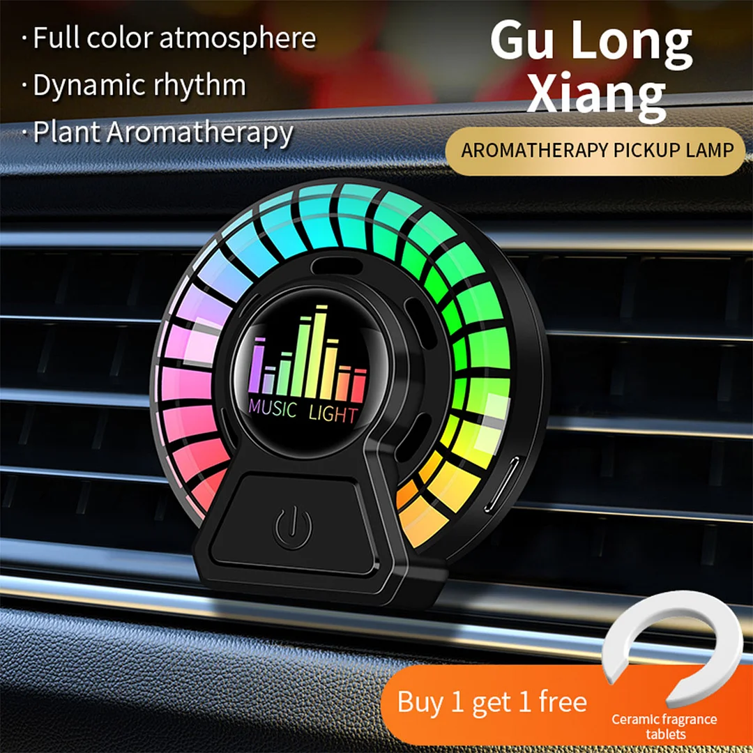 Car Air outlet Freshener Aromatherapy rgb Sound pickup lamp LED Breathing lamp Gu Long ocean Floral fragrance Solid Aromatherapy